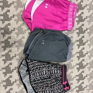 Under Armour Athletic Shorts Pink and Gray Performance Wear